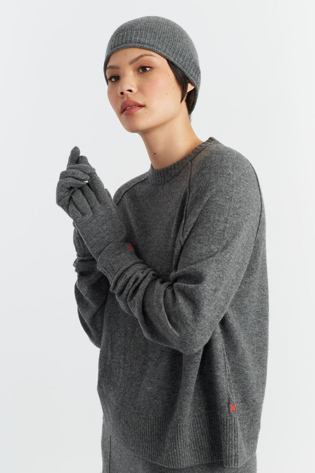 Grey Wool-Cashmere Beanie image 1