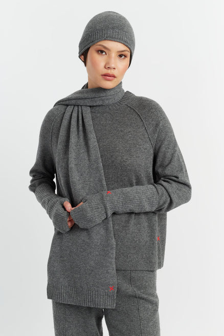 Women's Chinti and Parker Scarf Grey Wool-Cashmere One Size