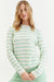 Mint-Cream Wool-Cashmere Stripe Sweater
