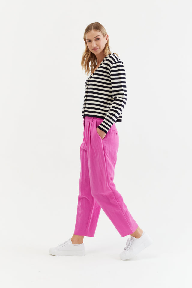 Berry-Pink Lyocell Cropped Trousers image 3