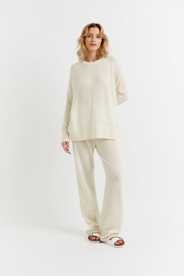 Cream Cashmere Slouchy Sweater image 1
