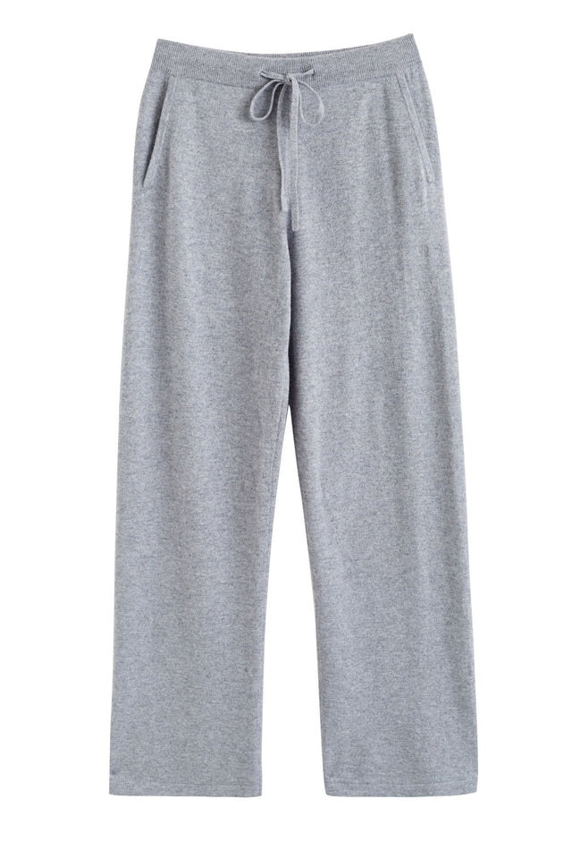 Grey-Marl Cashmere Wide-Leg Pants image 2