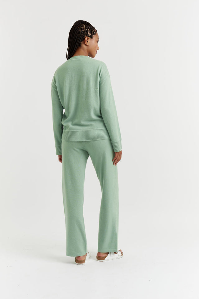 Pistachio Cashmere Wide-Leg Pants image 3