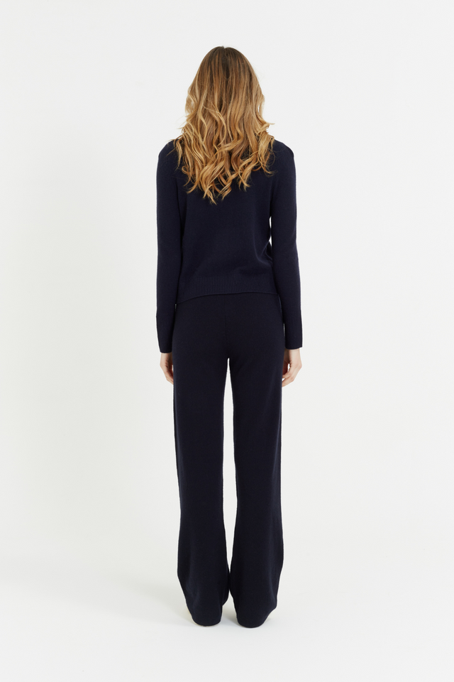 Navy Cashmere Cropped Sweater image 2