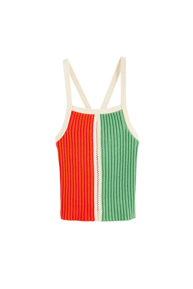 Womens Green-Orange Cotton Top Chinti and Parker Size XS-LL image 2
