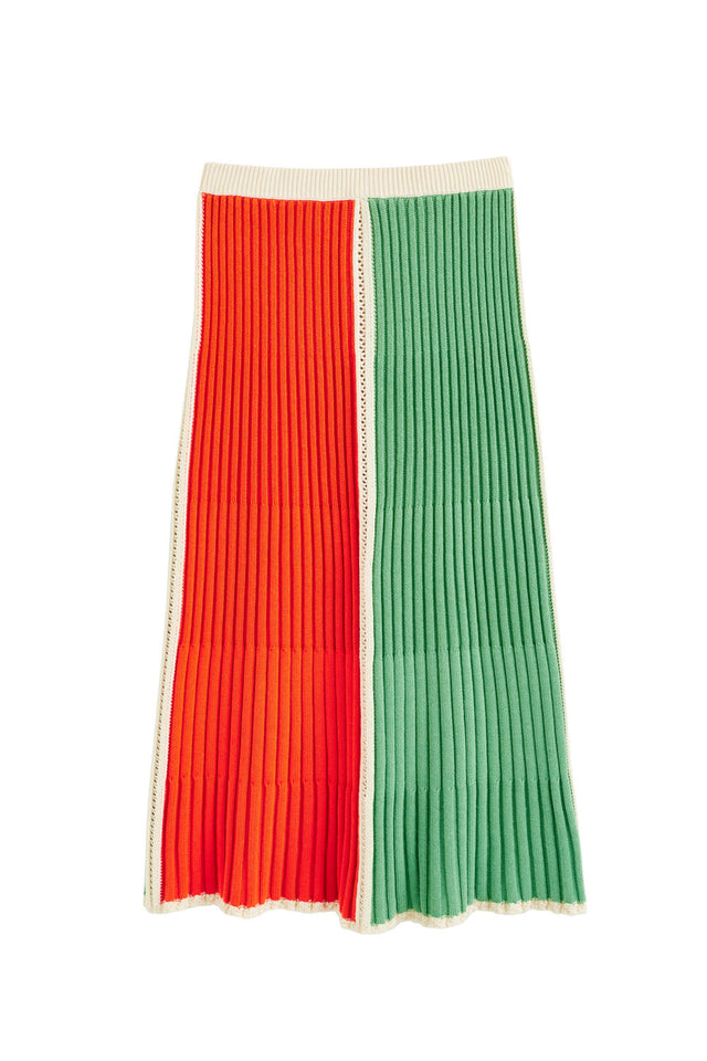 Womens Green-Orange Cotton Skirt Chinti and Parker Size XS-LL image 2