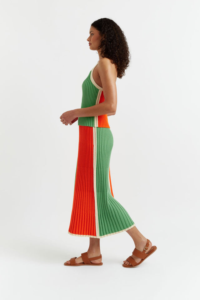 Womens Green-Orange Cotton Top Chinti and Parker Size XS-LL image 4