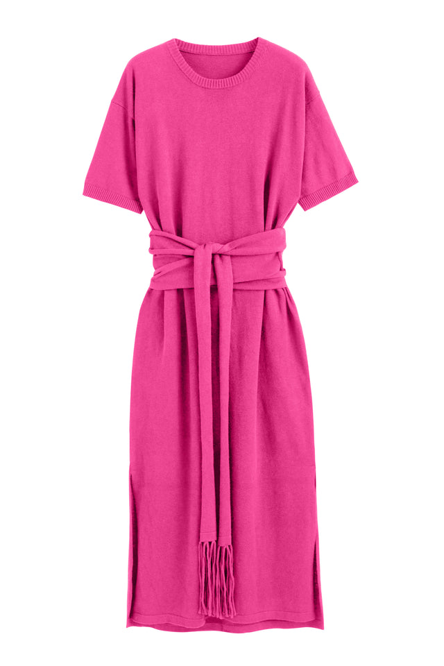 Womens Pink Linen-Cotton Wrap Dress Chinti and Parker Size XS-LL image 2