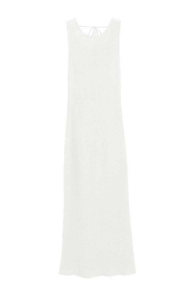 Womens Cream Linen-Cotton Dress Beach Crochet stitch Chinti and Parker Size XS-LL image 2