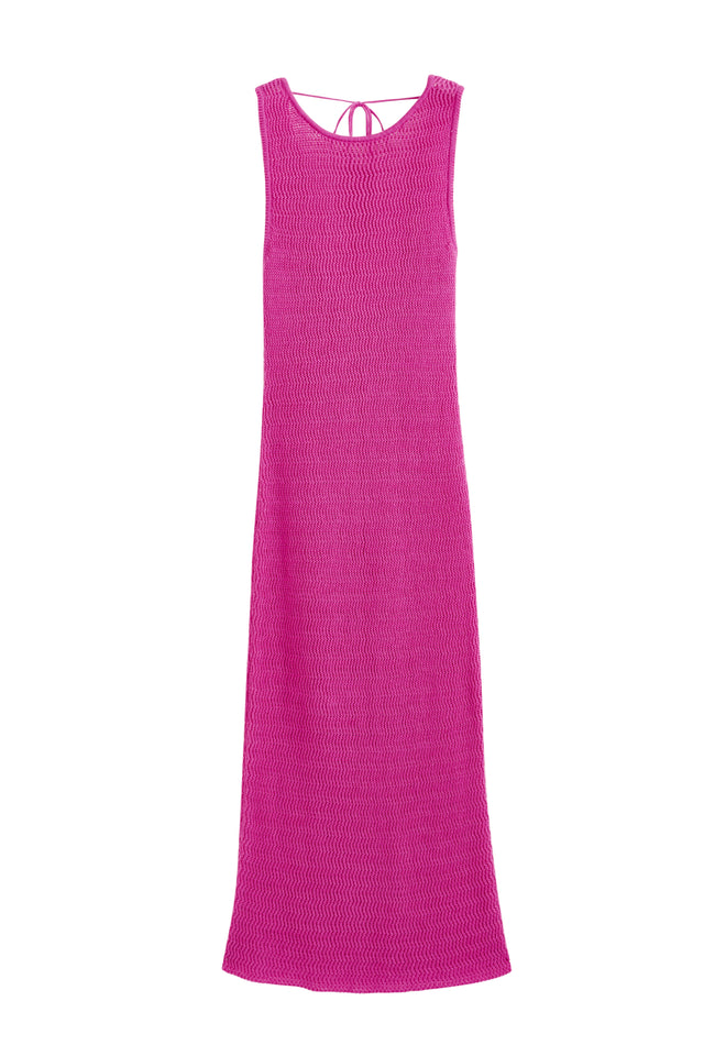 Womens Pink Linen-Cotton Dress Crochet Chinti and Parker Size XS-LL image 2