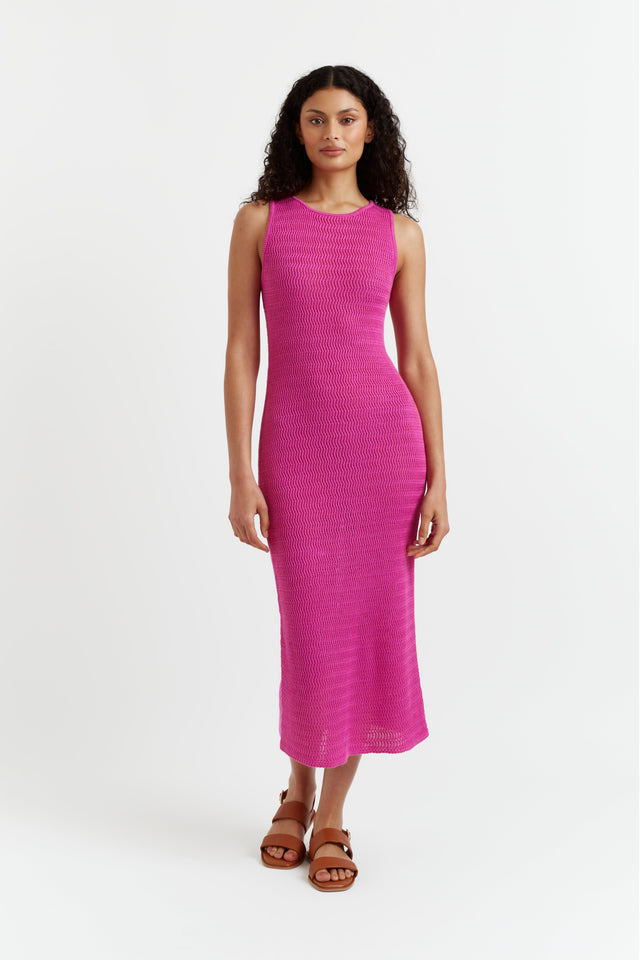 Womens Pink Linen-Cotton Dress Crochet Chinti and Parker Size XS-LL image 1