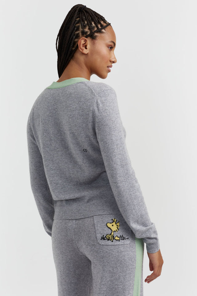 Grey Wool-Cashmere Snoopy Cardigan image 3