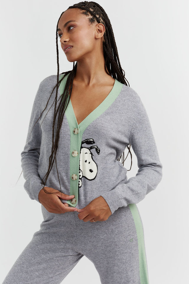 Grey Wool-Cashmere Snoopy Cardigan image 1