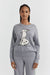 Grey Wool-Cashmere Dancing Snoopy Sweater